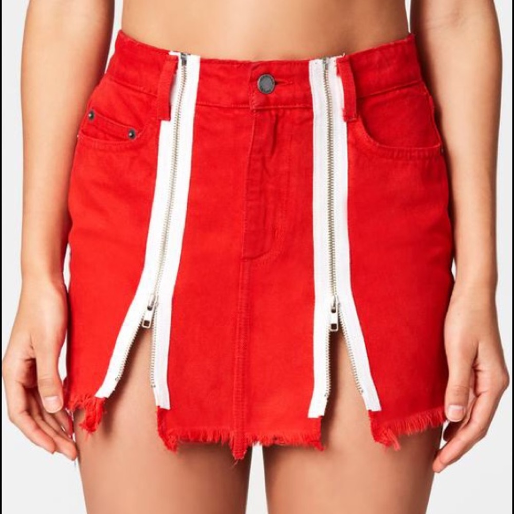 CARMAR Colin Double Zip Denim Skirt